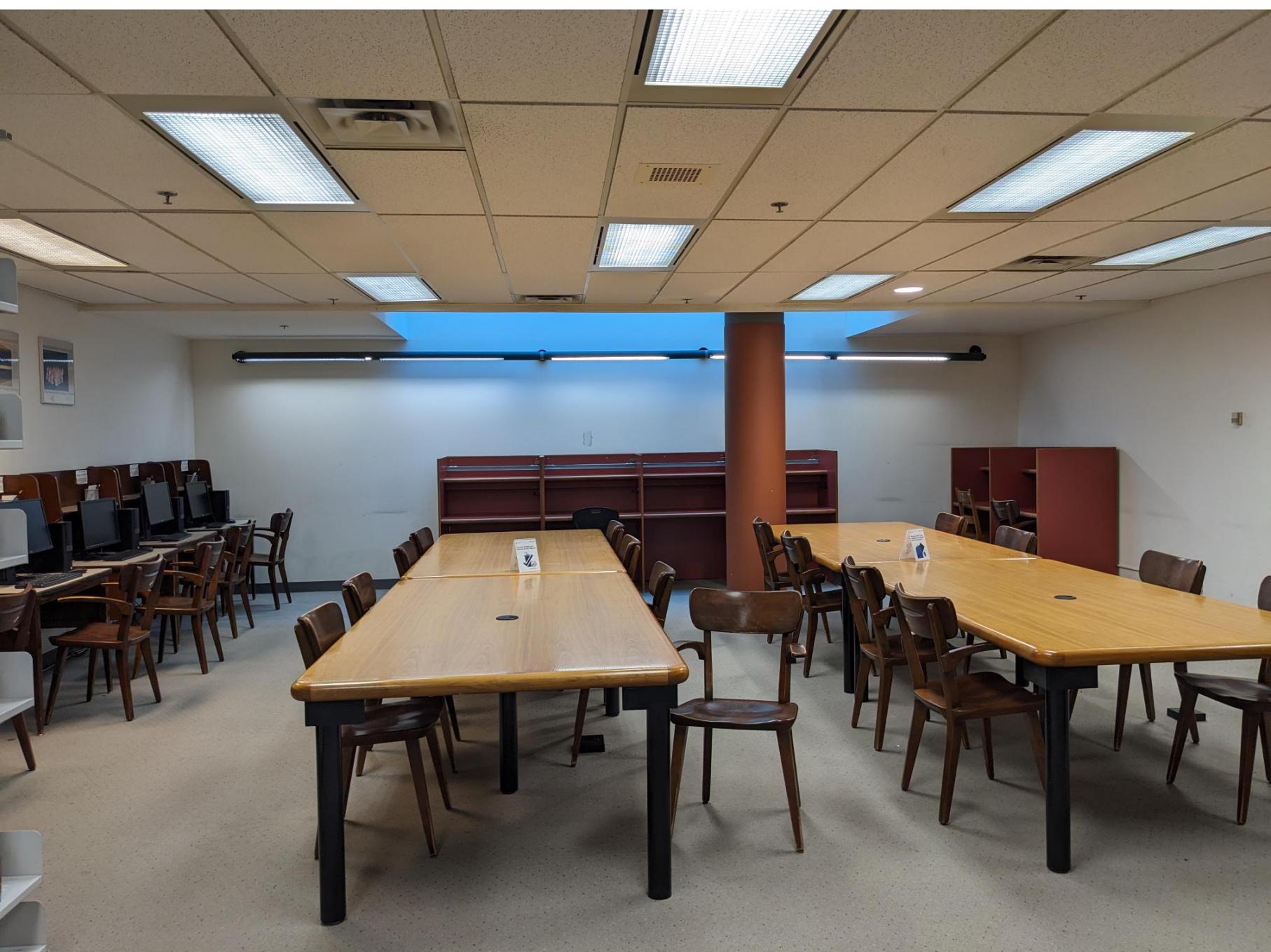 Study tables and workshop space