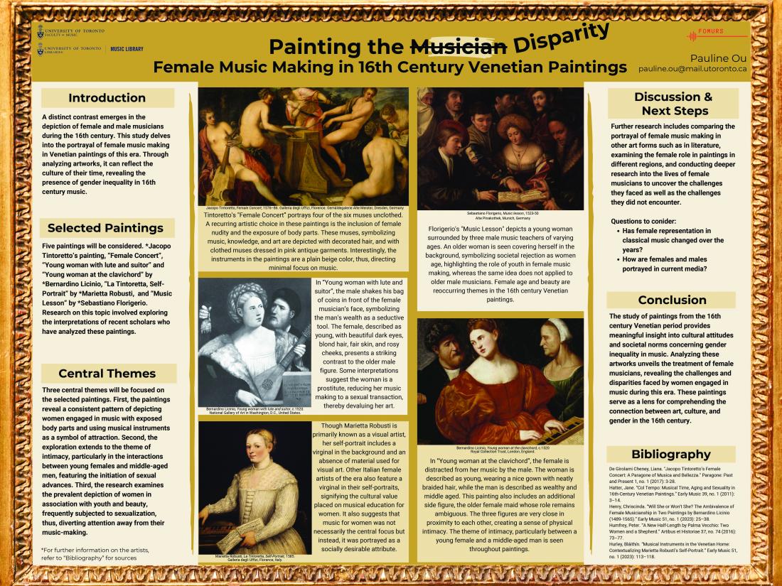 Pauline Ou's poster on female music making in 16th century Venetian paintings