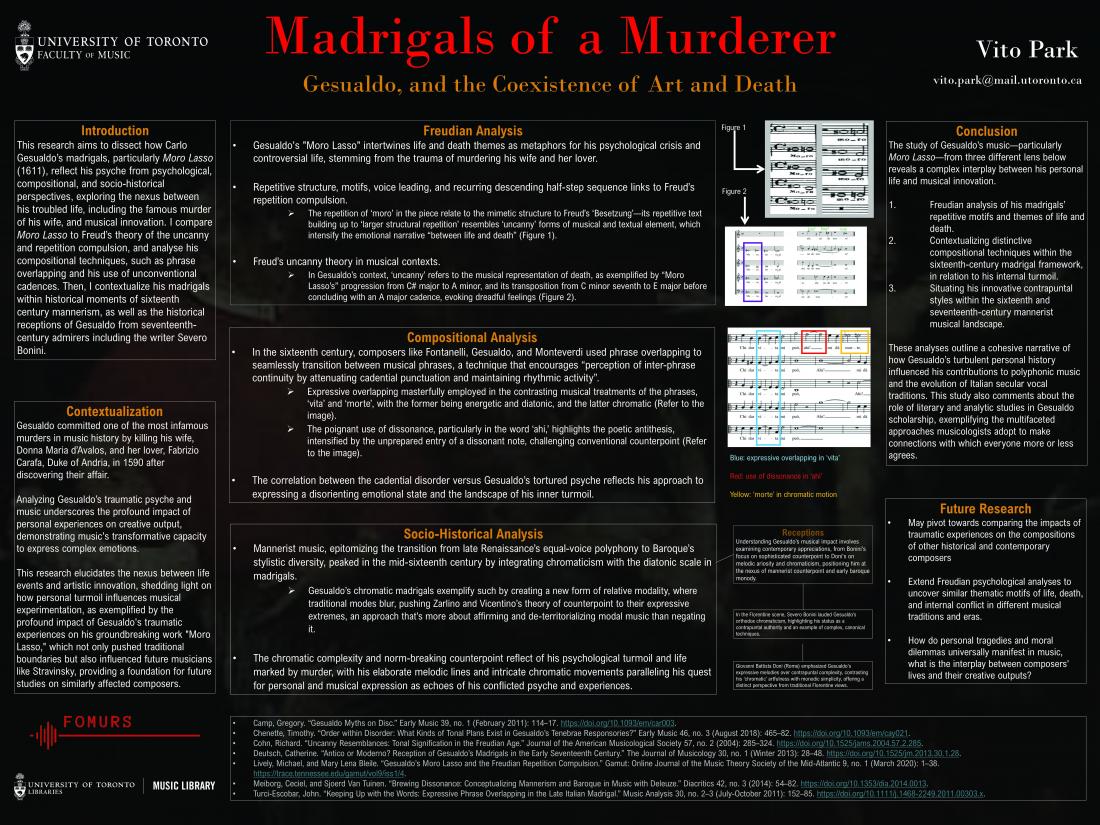 Vito Park's poster on Gesualdo's madrigals