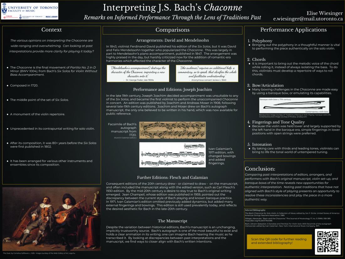 Elie Wiesinger's poster on J.S. Bach's Chaconne