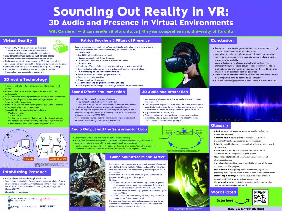 Will Carriere's poster on 3D audio in virtual environments