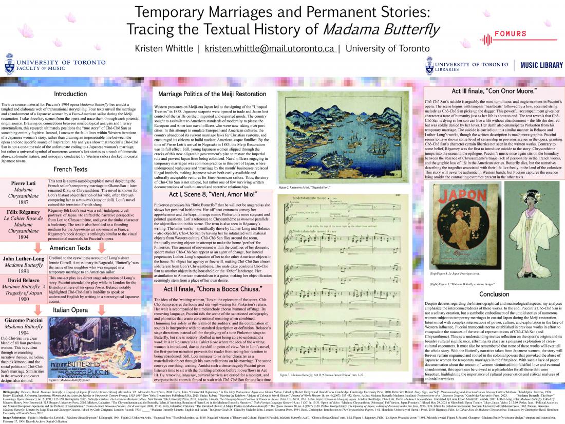 Kristen Whittle's poster on textual history of Madama Butterfly