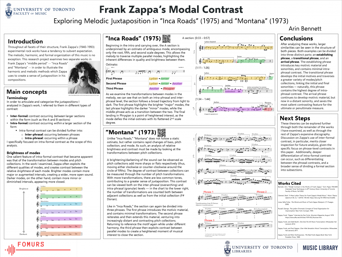 Arin Bennett's poster on Frank Zappa and modal juxtaposition