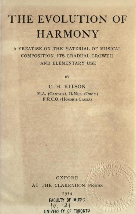 Title page of The Evolution of Harmony