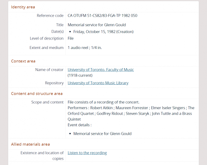 Screenshot of a description of a faculty event