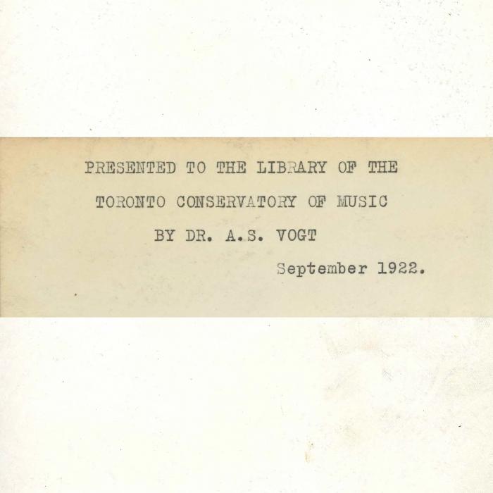 Bookplate inside front cover